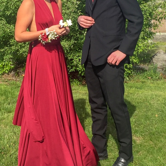 Anthropologie | BHLDN Two Birds Convertible Dress in Burgundy - Picture 2 of 13